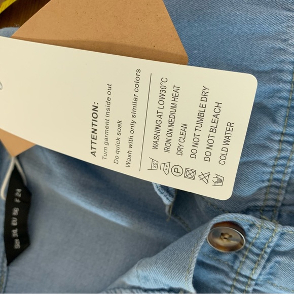 NWT Tendency Tiered Denim Jean Dress Button Front Size 3XL - Picture 6 of 7